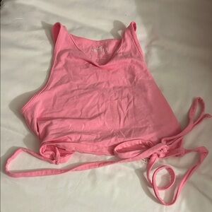 Hollister Vibrant Pink Tie Crop Top